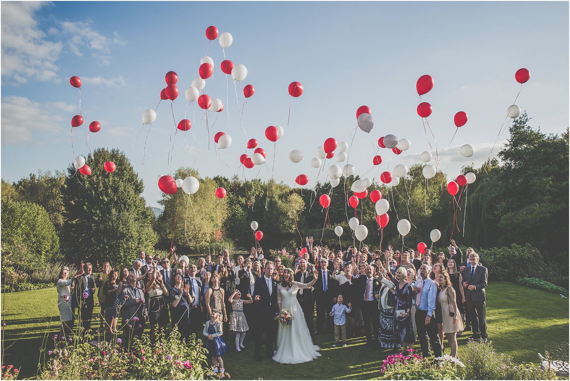 group photo with balloons