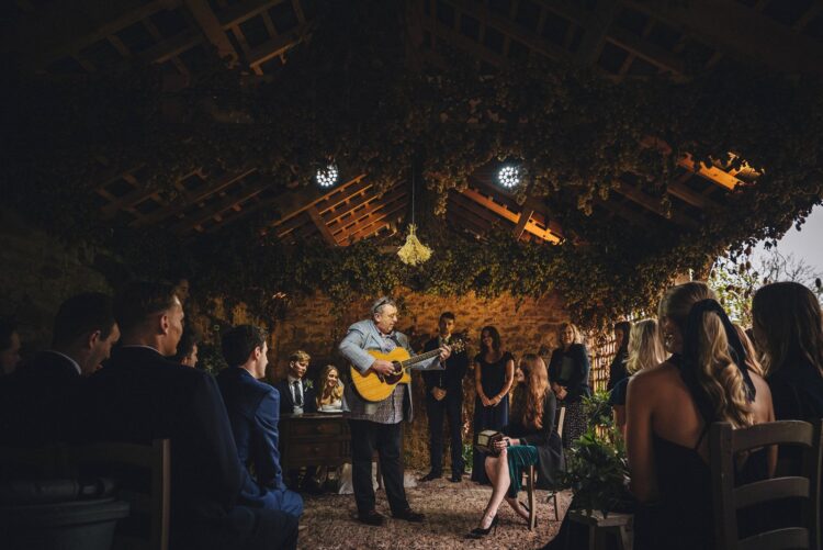 wedding ceremony at Lyde Court