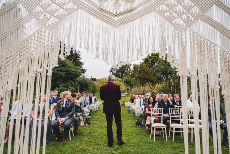 wedding ceremony at Lyde Court