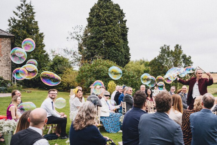 wedding ceremony at Lyde Court