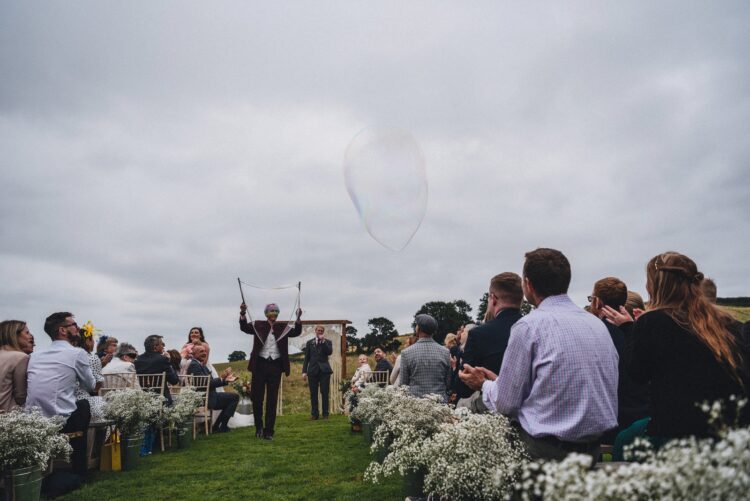 wedding ceremony at Lyde Court