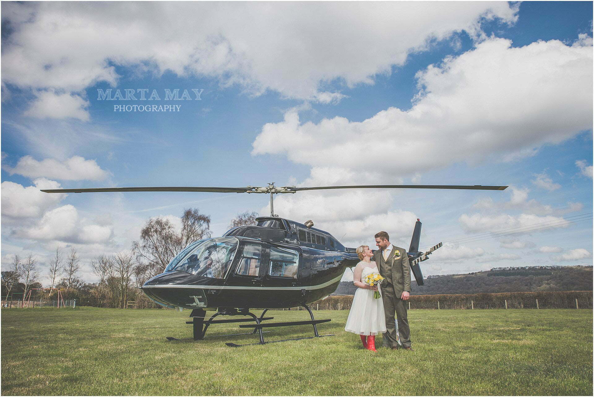 different wedding transport idea helicopter