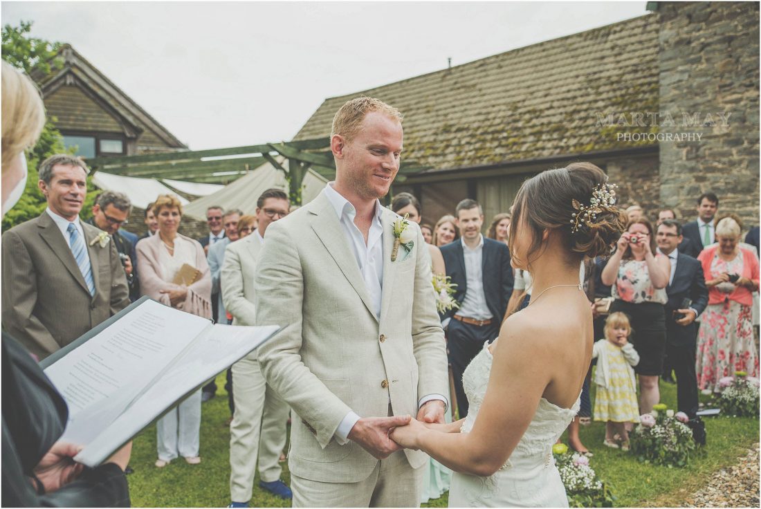 outdoor ceremony, bride and groom just married, , Black Mountain Lodge wedding photography