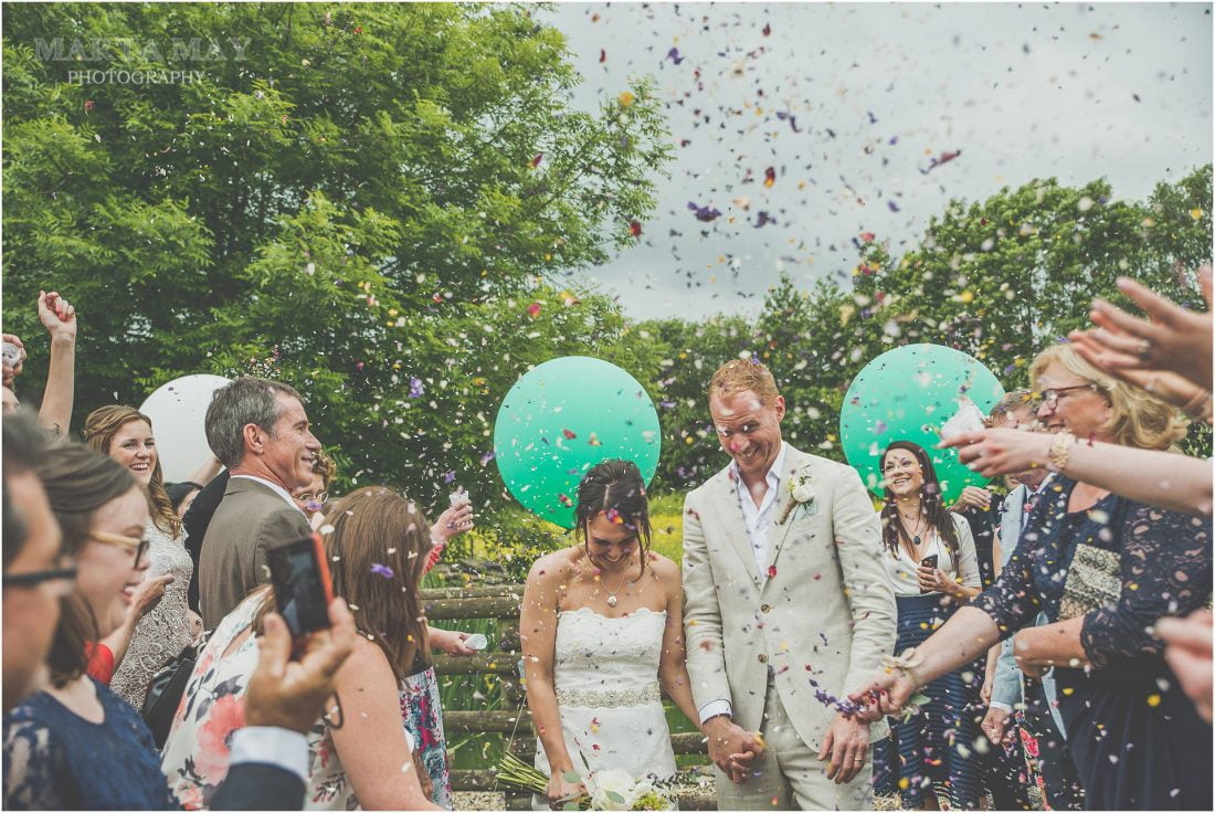 confetti moment Glasbury wedding