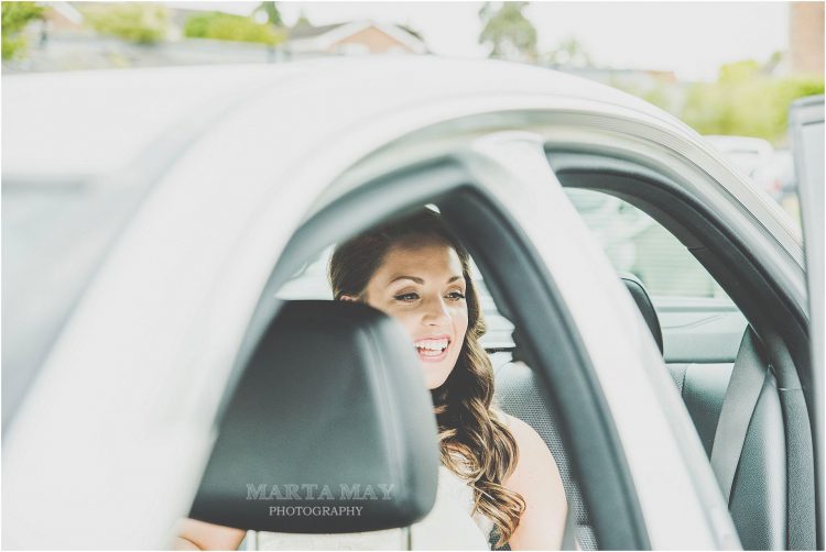 bride arriving in style