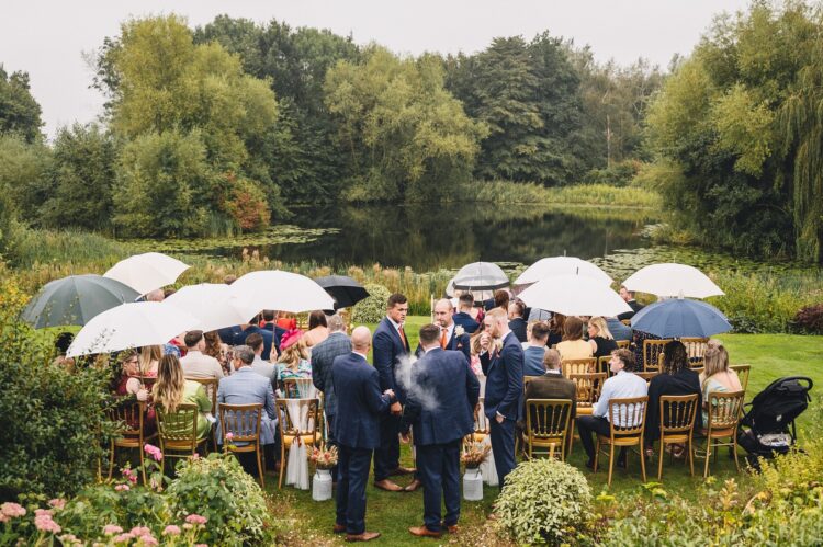 rainy wedding at Lyde Arundel