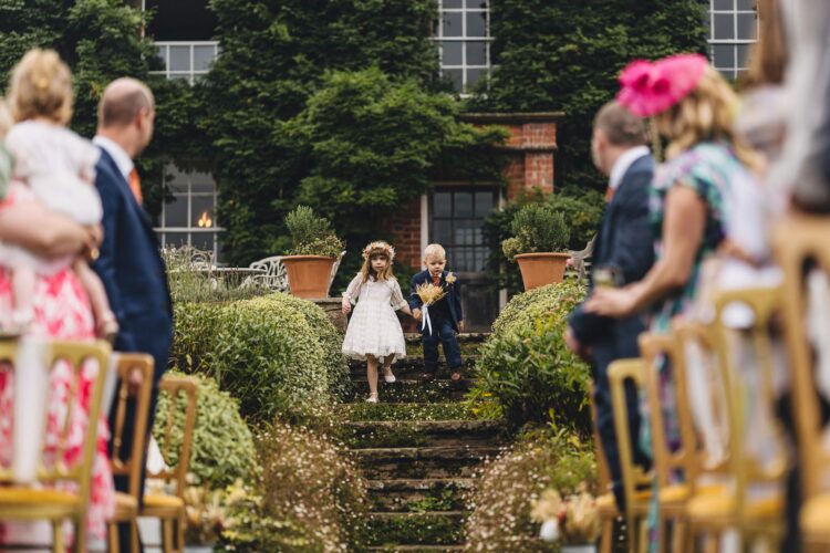 outdoor wedding ceremony at Lyde Arundel, Hereford