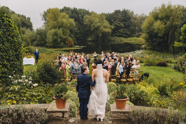 outdoor wedding ceremony at Lyde Arundel, Hereford