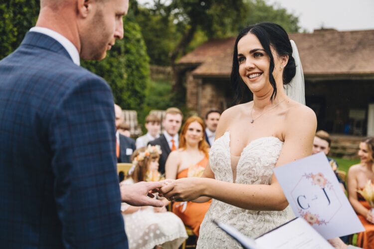 outdoor wedding ceremony at Lyde Arundel, Hereford