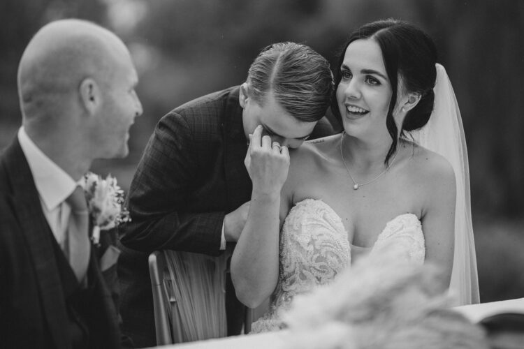 outdoor wedding ceremony at Lyde Arundel, Hereford