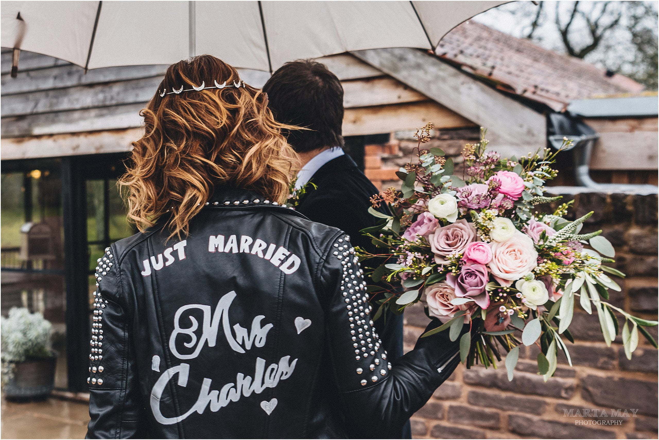 leather studded jacket bride