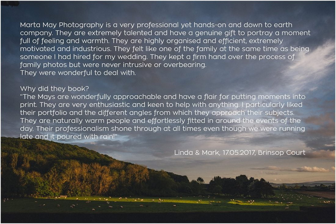 Marta May Photography testimonials 2017