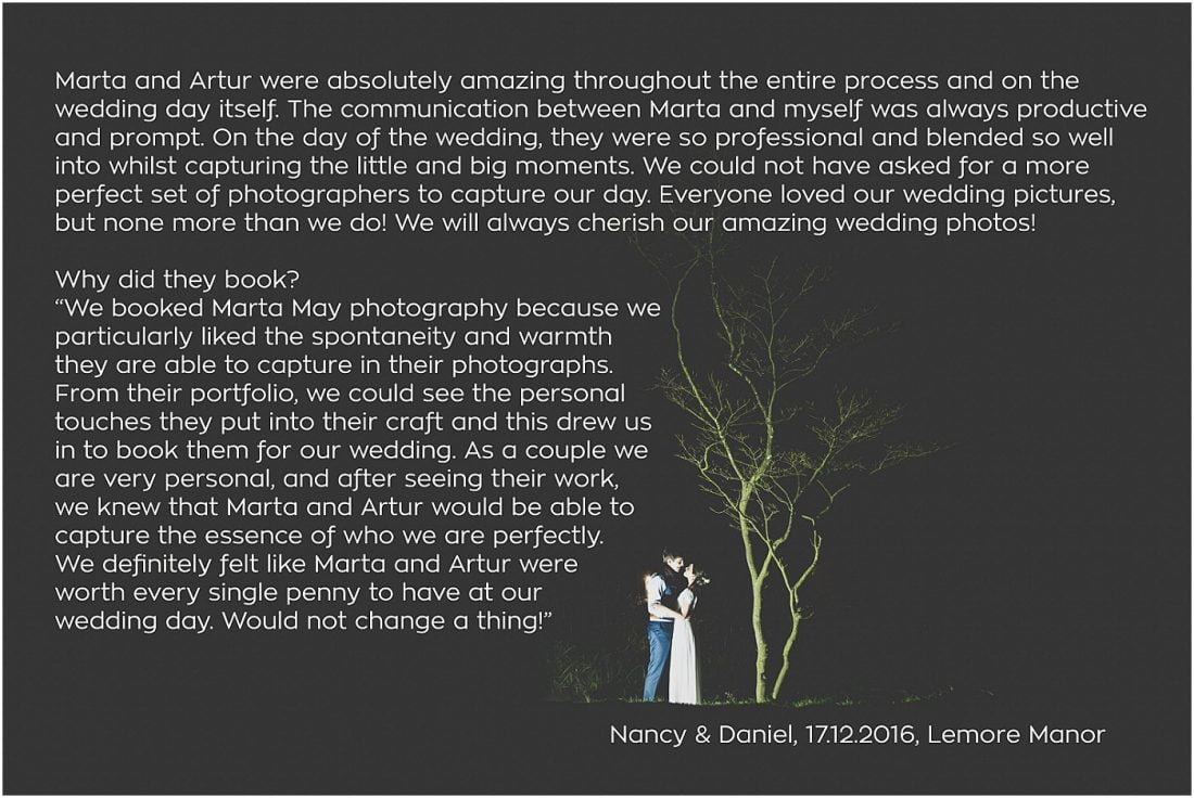 Marta May Photography testimonials 2017