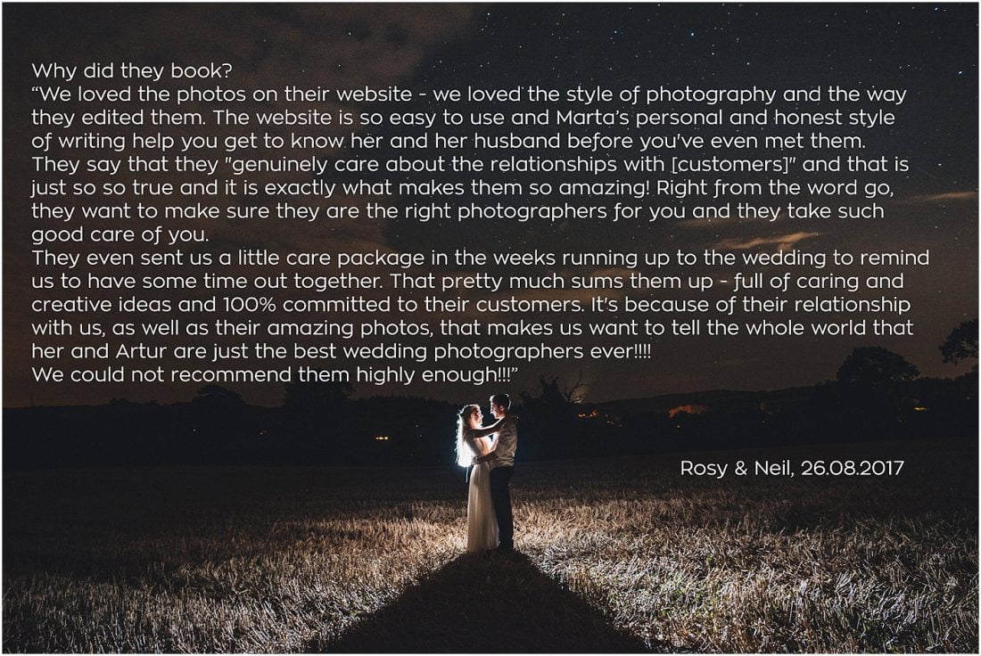 Marta May Photography testimonials 2017