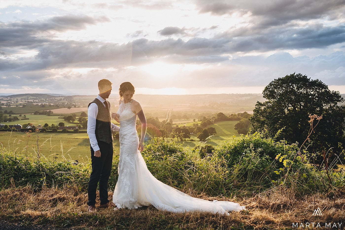 rainy wedding day Herefordshire