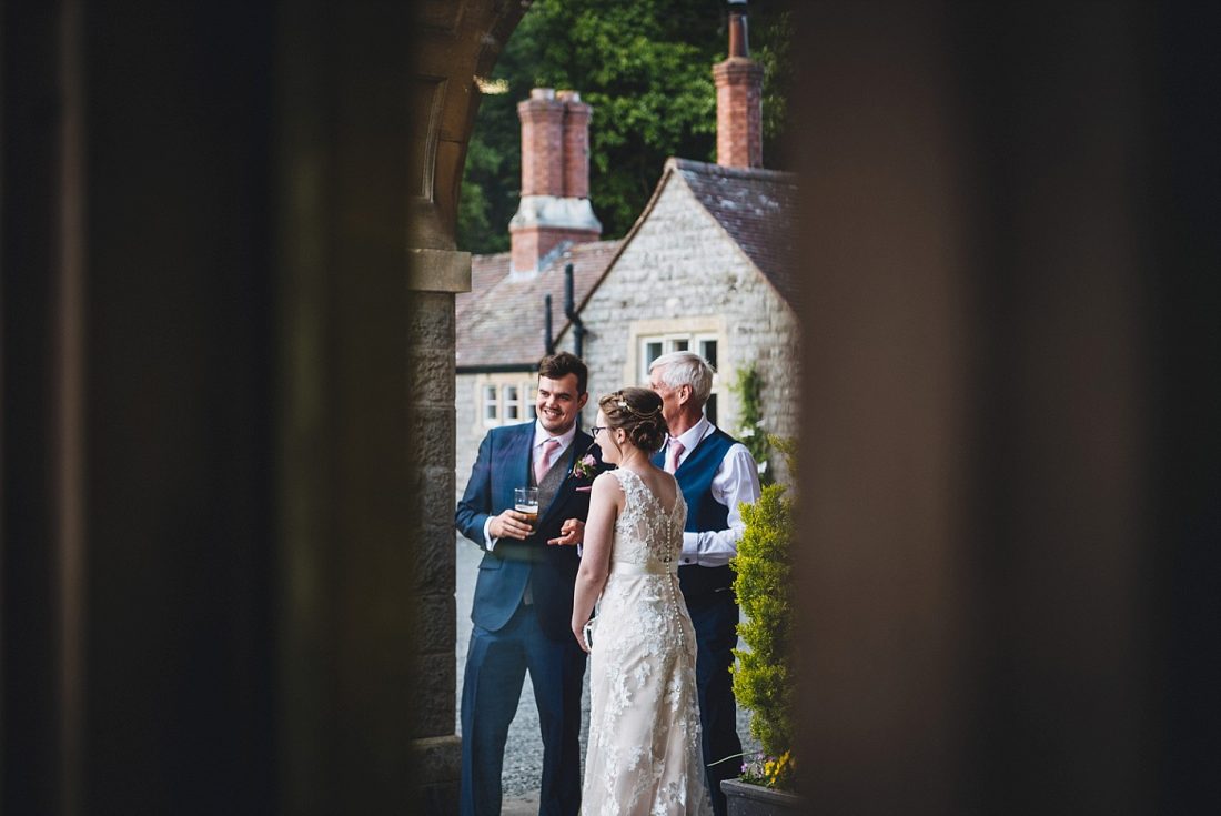 bride groom chatting