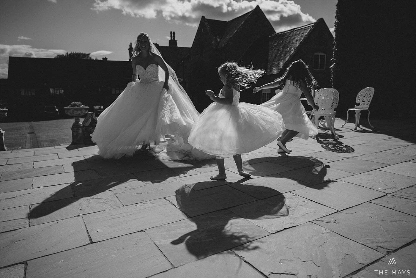 bride and flower girls