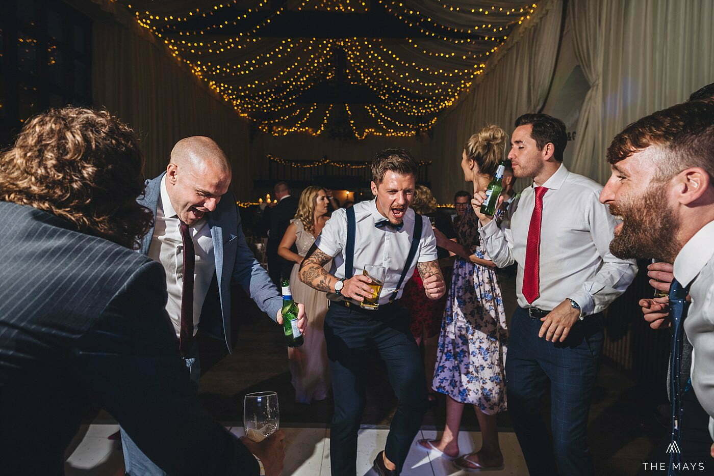 wedding guests dancing