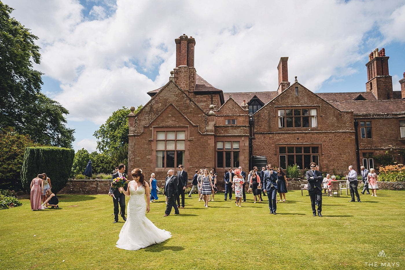 wedding guests and bride