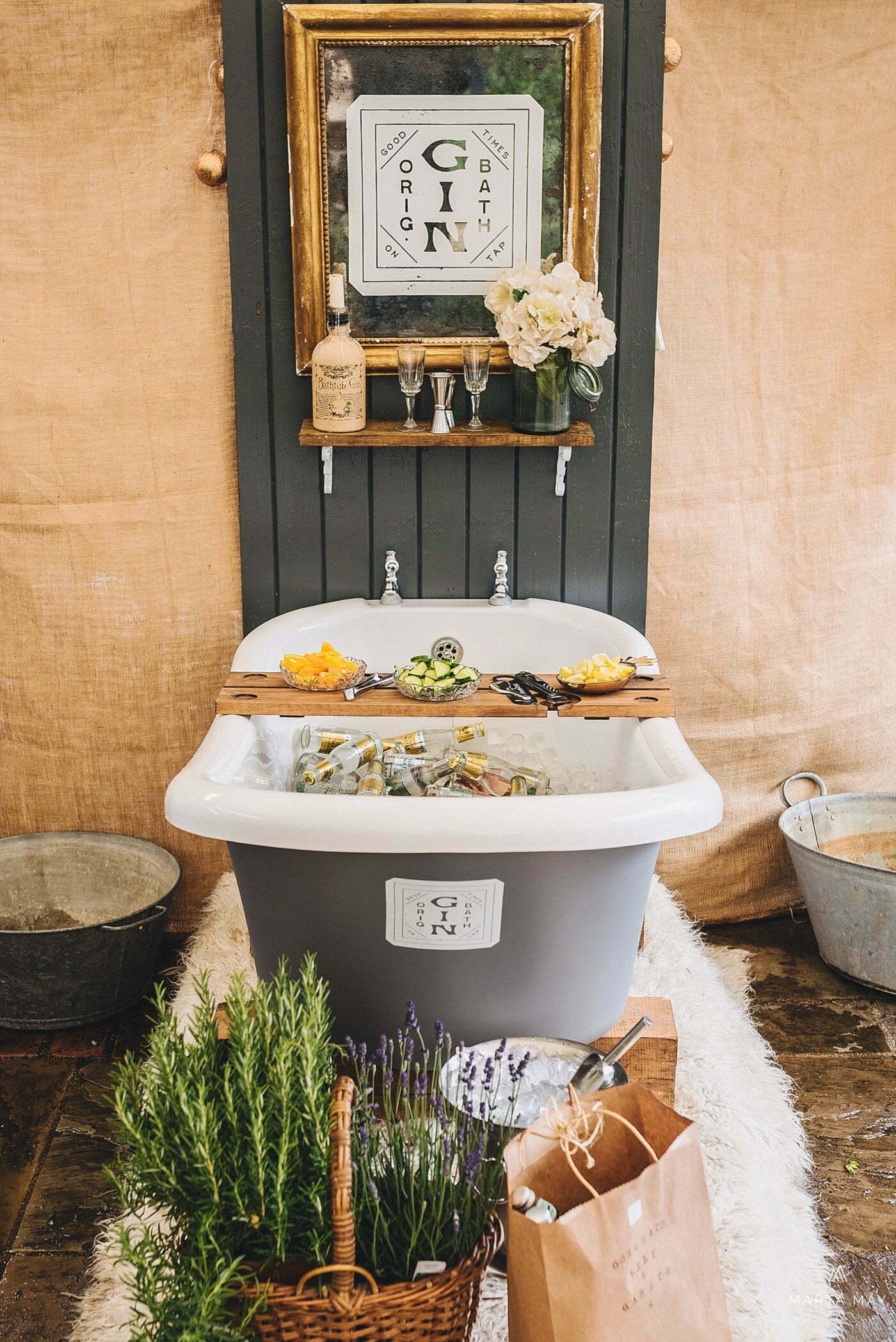 gin bath marquee wedding