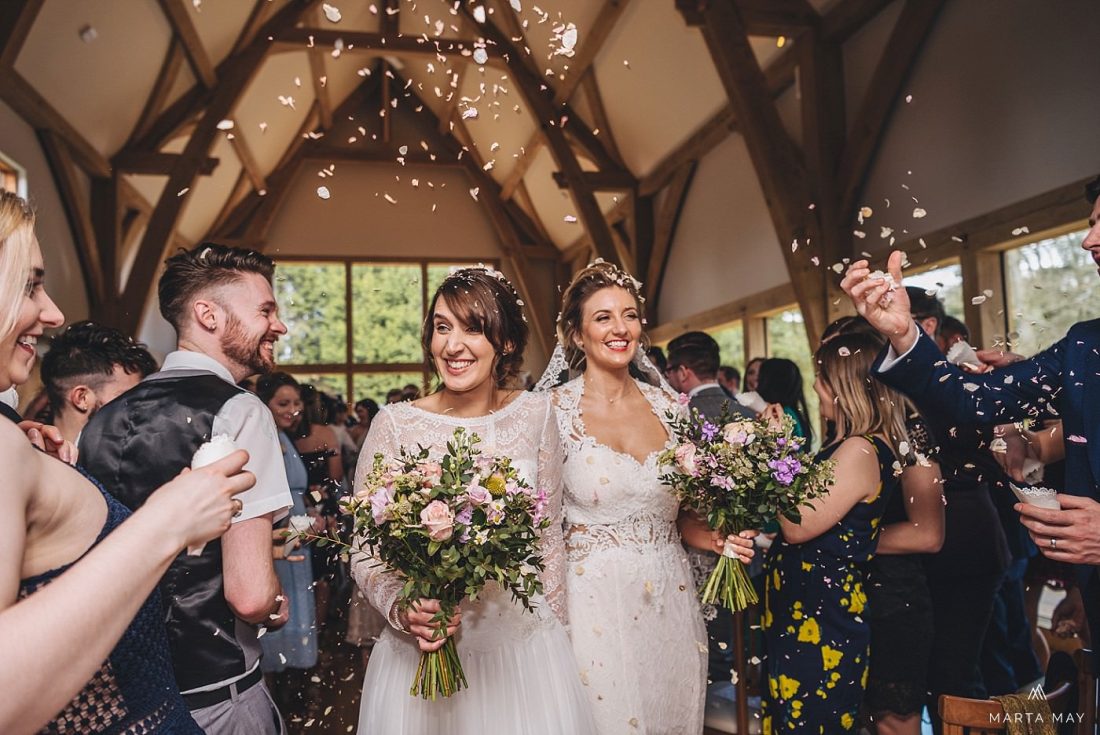 confetti moment Mill Barns, shropshire wedding venues