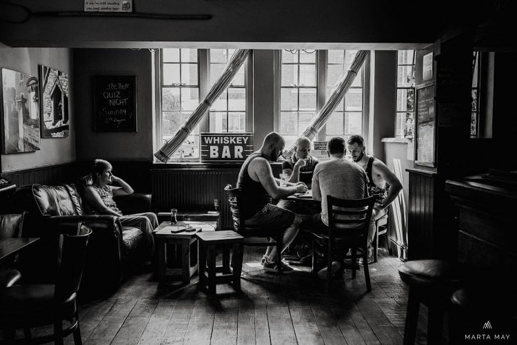 pub wedding morning