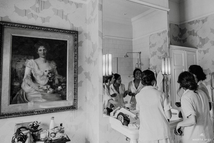 bride getting ready at Iscoyd Park, Shropshire wedding photographer