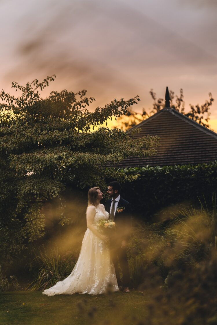 redhouse barn bride and groom shoot in the golden hour