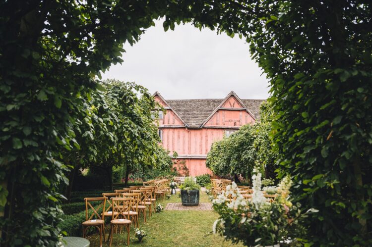 Outdoor wedding ceremony pauntley court wedding photography