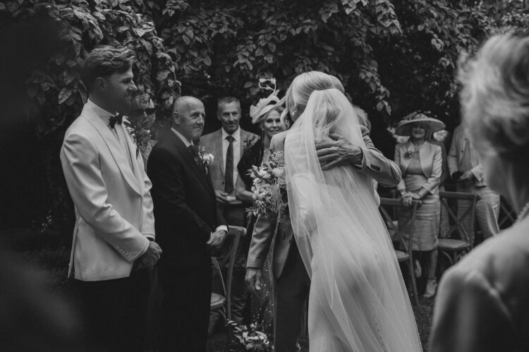 outdoor wedding ceremony at Pauntley Court, Cotswolds