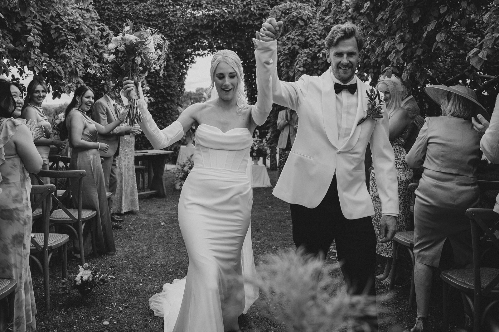 outdoor wedding ceremony at Pauntley Court, Cotswolds, wedding photography styles