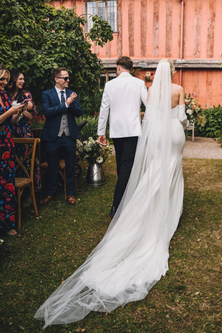 outdoor wedding ceremony at Pauntley Court, Cotswolds
