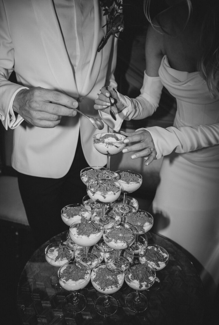 tiramisu tower as a dessert at Pauntley Court