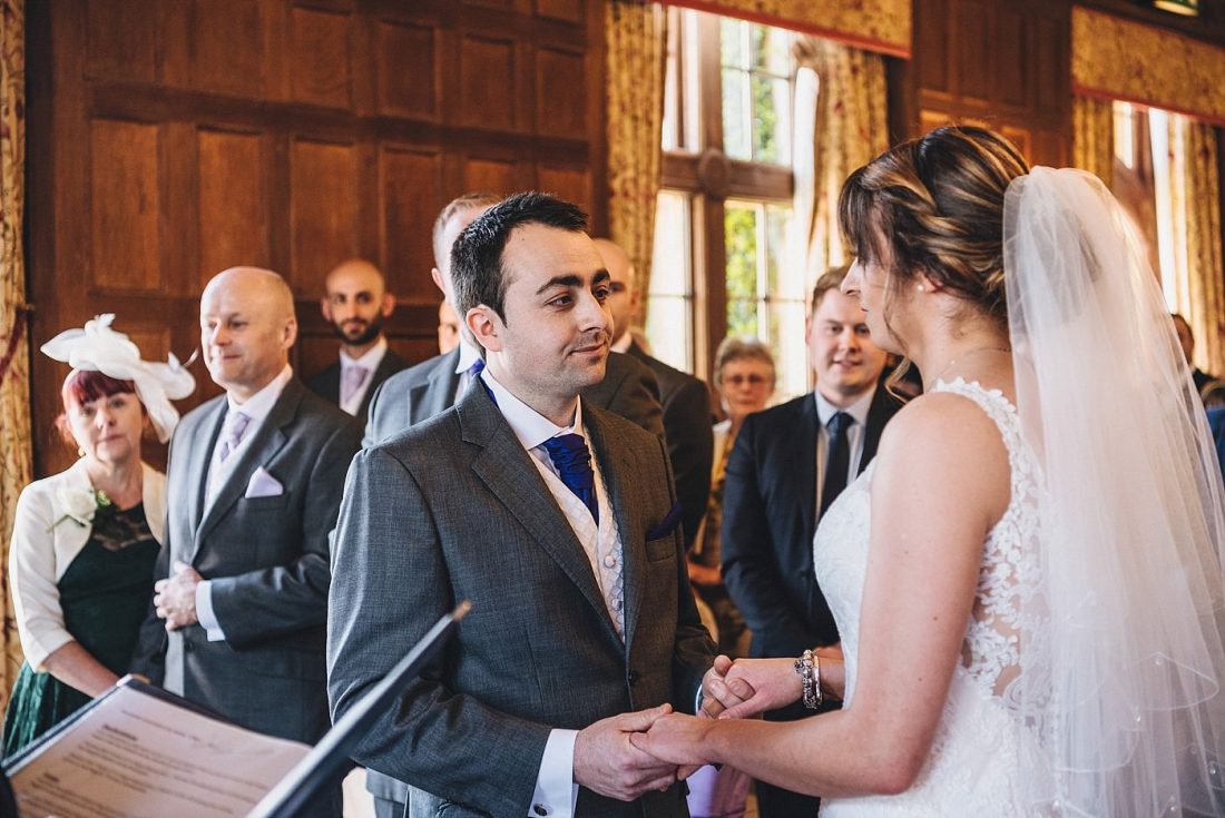 wedding ceremony at Dumbleton Hall