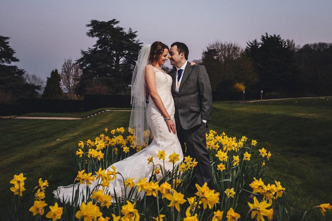 married couple in daffodils