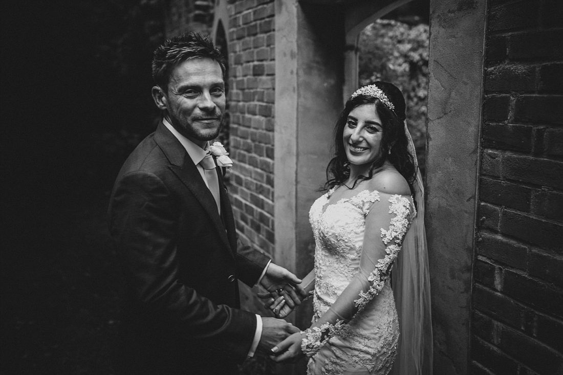 Bride and groom at Moxhull Hall