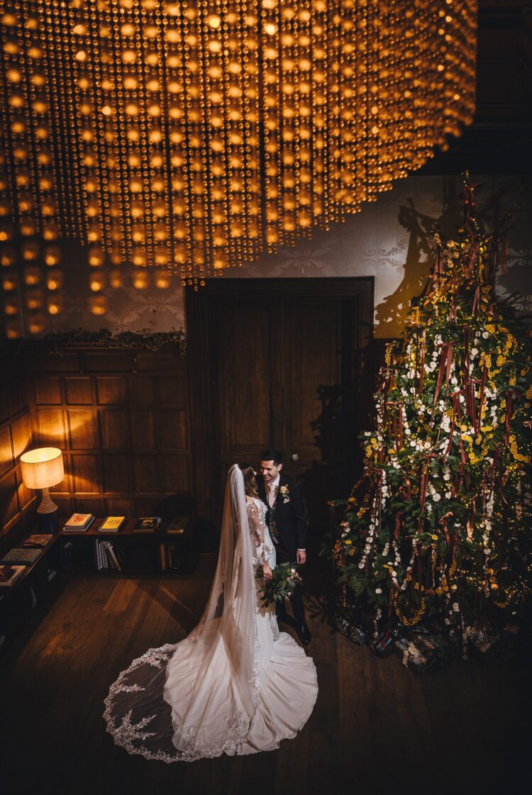 bride and groom having a few moments together during their photo session