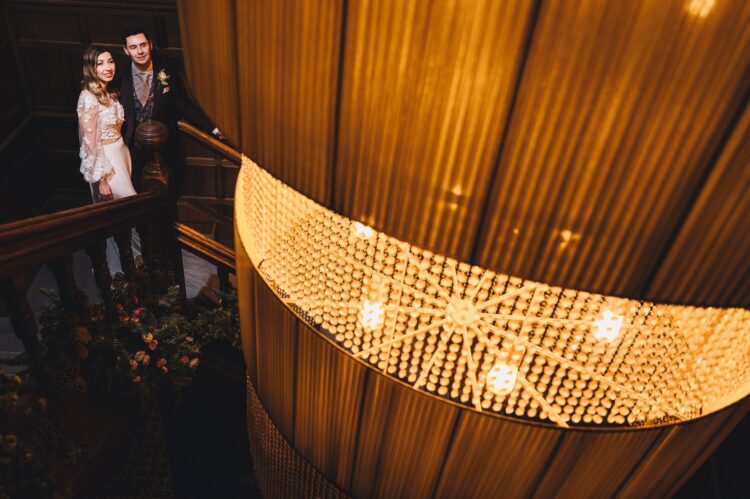 bride and groom having a few moments together during their photo session