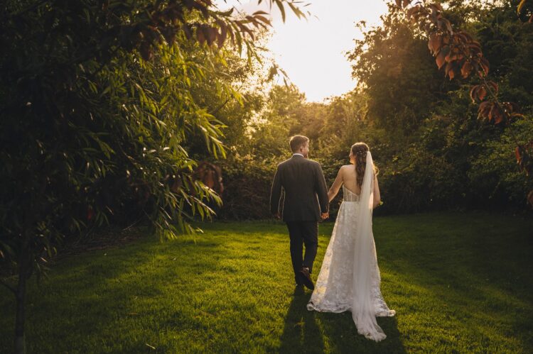 couple pictures during golden hour at Blackwell Grange