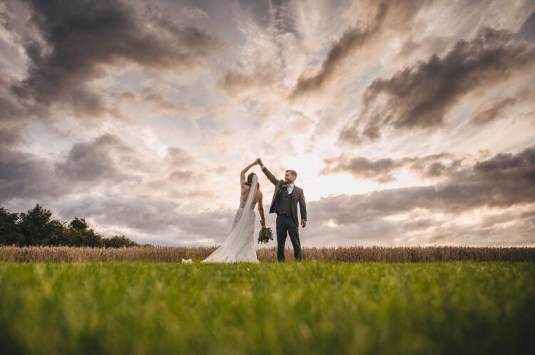 couple pictures during golden hour at Blackwell Grange