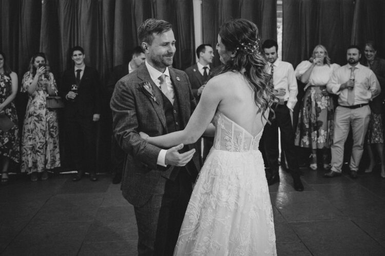 couple during their first dance at Blackwell Grange