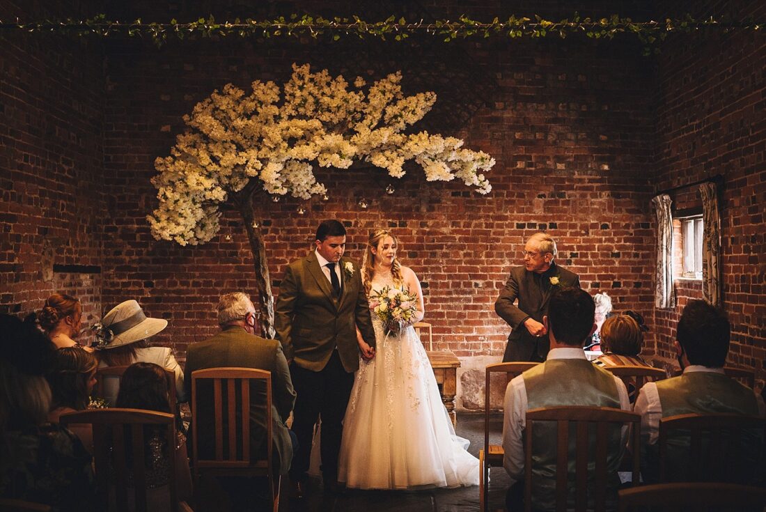 wedding ceremony Curradine Barns