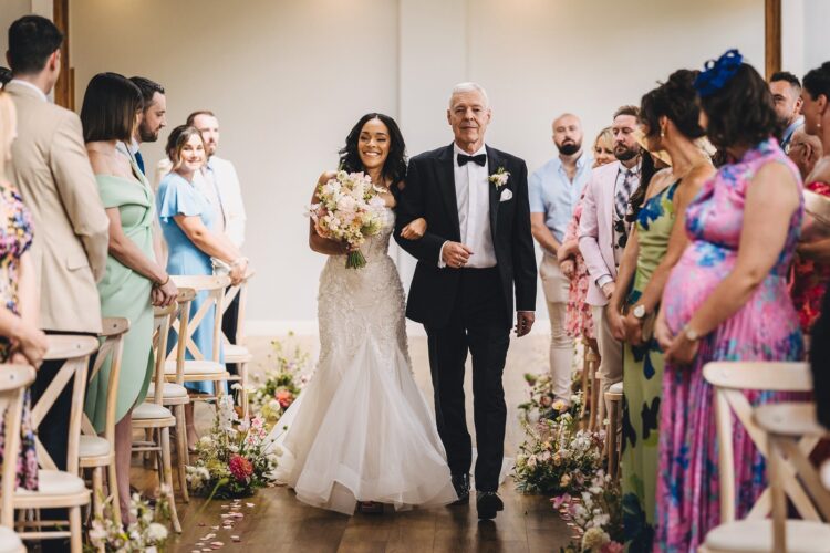 wedding ceremony in the orangery at Bredenbury Court