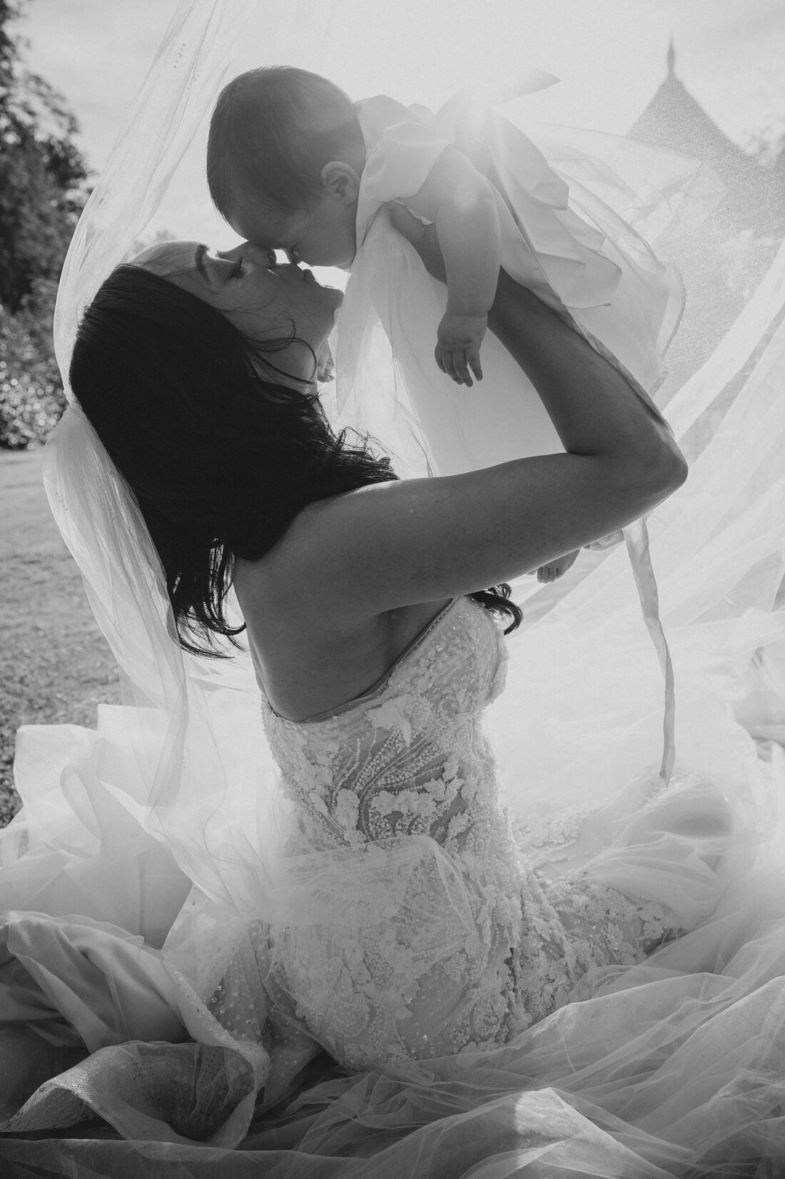 picture of bride and daughter at Bredenbury Court