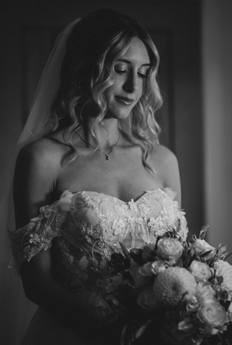 bride getting ready at Bredenbury Court