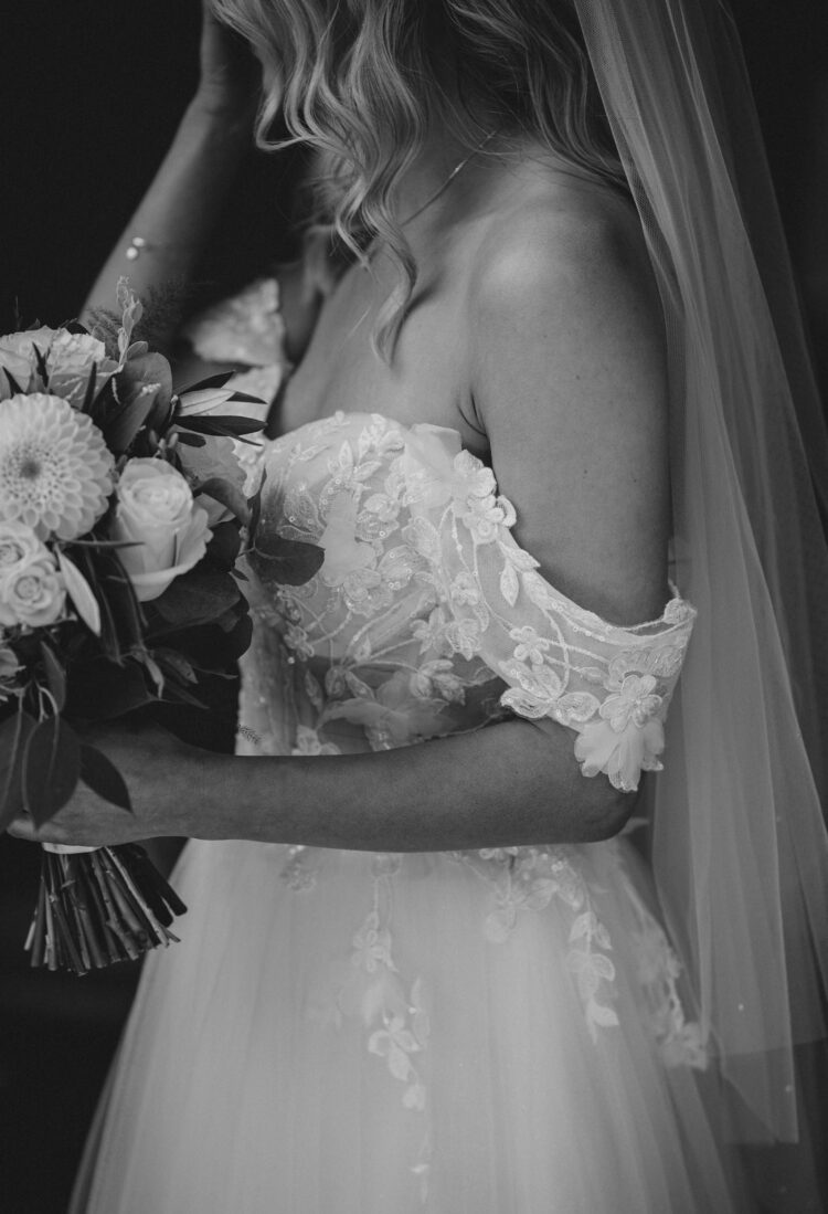 bride getting ready at Bredenbury Court