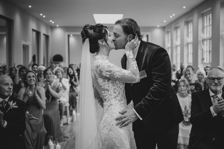 wedding ceremony in the orangery at Bredenbury Court