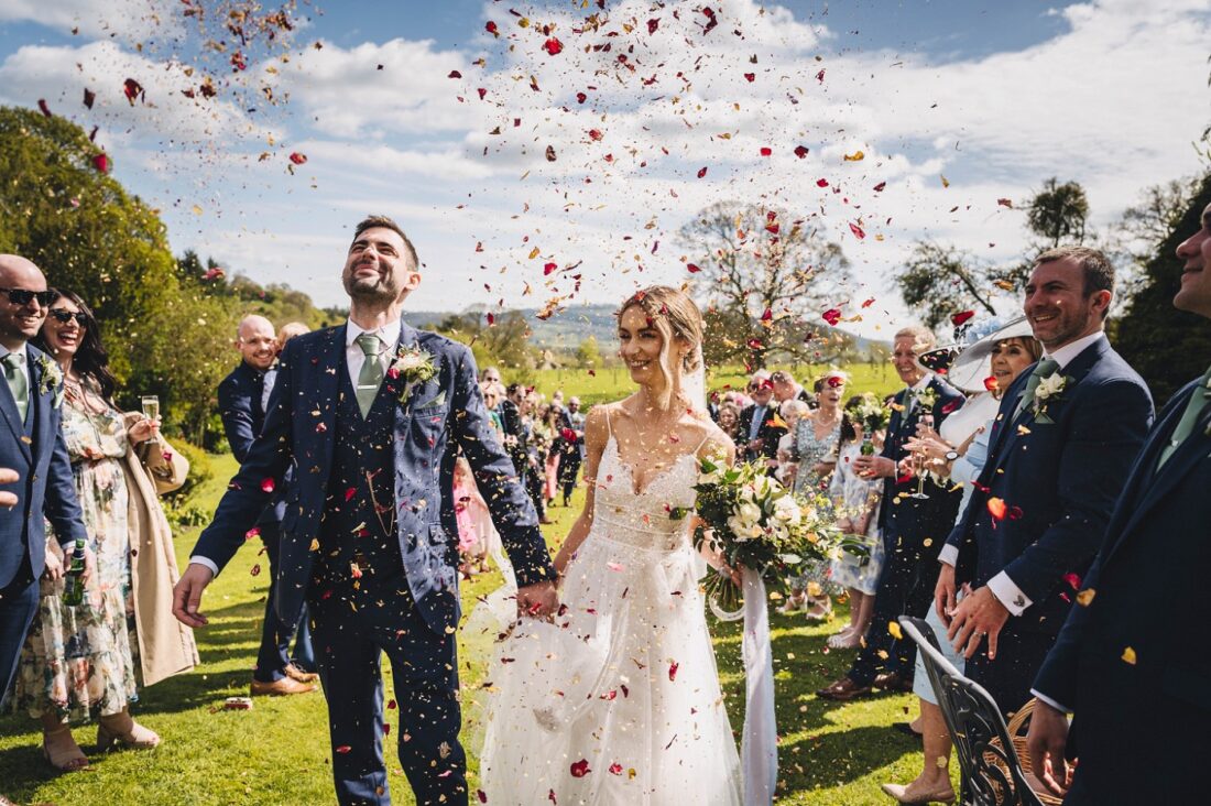 confetti moment at Old Downton Lodge