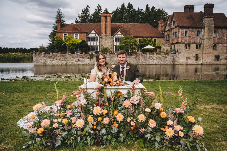 outdoor wedding ceremony at Birtsmorton Court