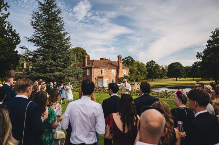outdoor speeches by the moat at Birtsmorton Court
